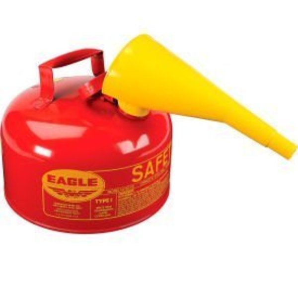 Justrite Eagle Type I Safety Can - 2 Gallon with Funnel - Red UI20FS
